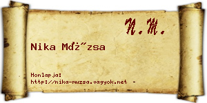 Nika Múzsa névjegykártya